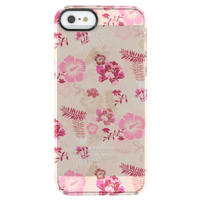 Cute pink modern flowers pattern uncommon iPhone case (Back)