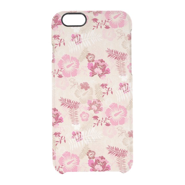 Cute pink modern flowers pattern uncommon iPhone case (Back)