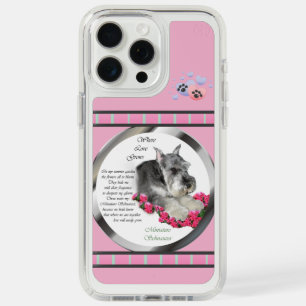 Cute Pink Modern Miniature Schnauzer Dog Art iPhone 15 Pro Max Case