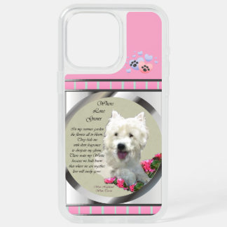 Cute Pink Modern Westie Dog Art iPhone 15 Pro Max Case