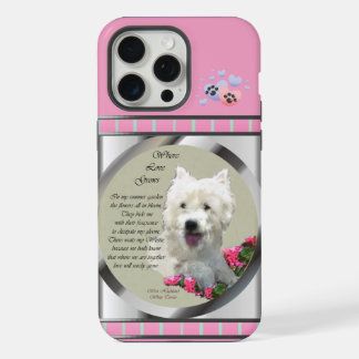 Cute Pink Modern Westie Dog Art iPhone 15 Pro Max Case