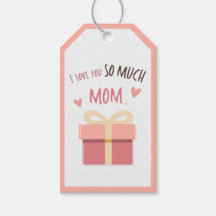 Cute Pink Mom square Gift Tag for Mother’s Day