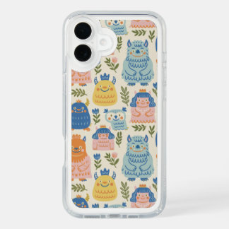 Cute Pink Monster Illustration iPhone 16 Plus Case