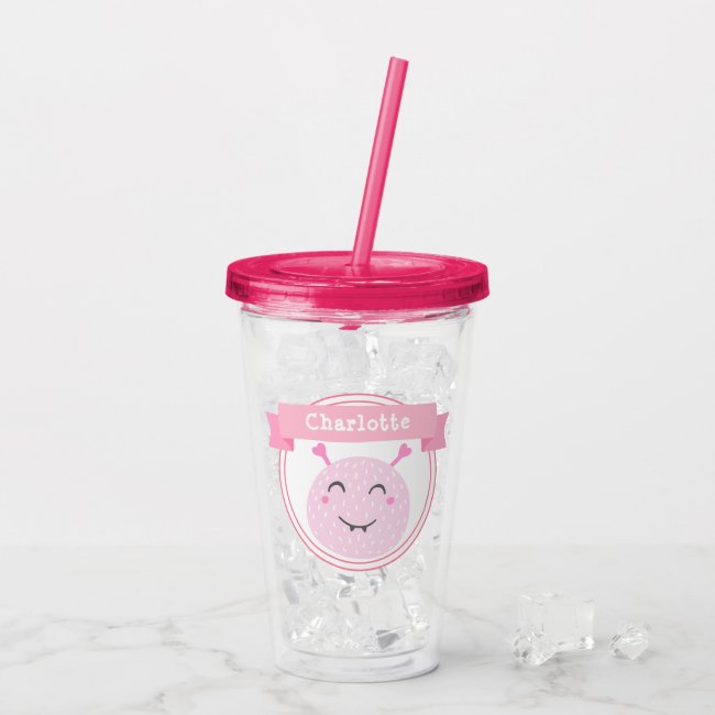 Cute Pink Monster - Personalized Kids