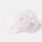 Cute Pink Mute Button Binky Pacifier (Front)