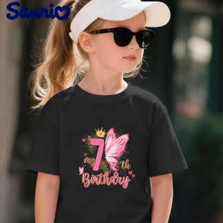 Cute Pink 'My 7th Birthday' Princess Gift Tee