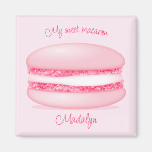 cute pink my sweet macaron girls name magnet