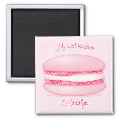 cute pink my sweet macaron girls name magnet