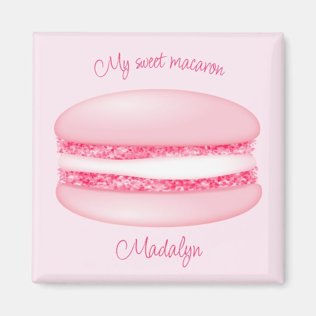 cute pink my sweet macaron girls name magnet (Front)