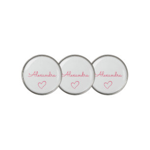 Cute Pink Name Custom Golf Ball Marker