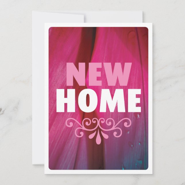 Cute pink new home housewarming invitation (Front)