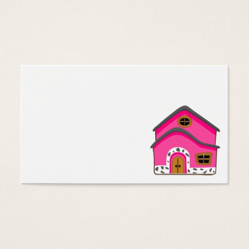 CUTE PINK NEW JERSEY CARTOON HOUSE GIRLY HOME BUSINESS CARD TEMPLATE