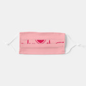 Cute Pink Nurse Doctor Heartbeat Health Adult Cloth Face Mask (Front, Folded)