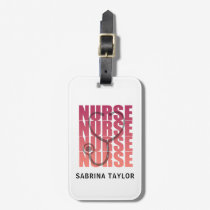 Cute Pink Nurse Stethoscope RN Luggage Tag