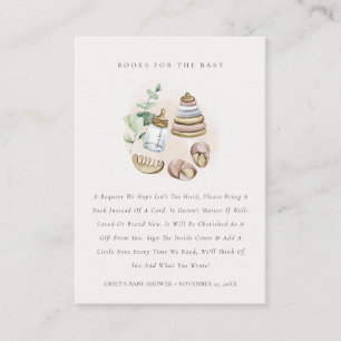 Cute Pink Nursery Essential Books for Baby Shower Enclosure Card