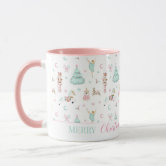 Pink Nutcracker Aesthetic Mug, Pastel Christmas Mug, Trendy Coffee