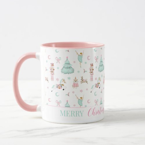 Cute pink nutcracker merry Christmas Mug