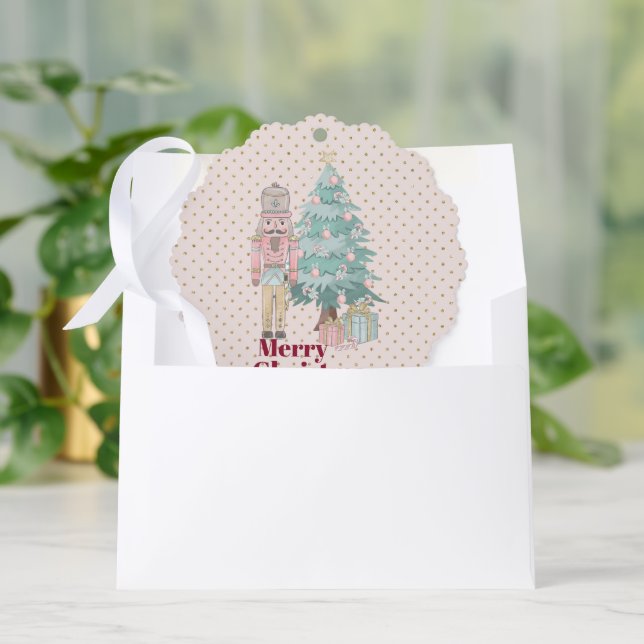 cute pink nutcracker  ornament card (Envelope)