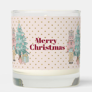 cute pink nutcracker  scented candle