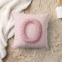Cute pink O monogram initial crocheted letter boho