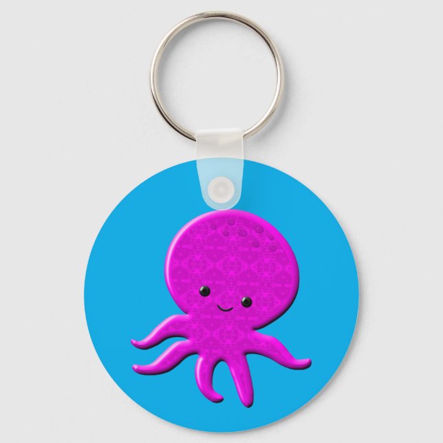 Cute Pink Octopus Keychain (Front)