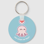 Cute Pink Octopus Keychain at Zazzle
