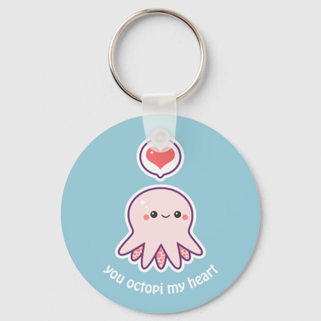 Cute Pink Octopus Keychain (Front)