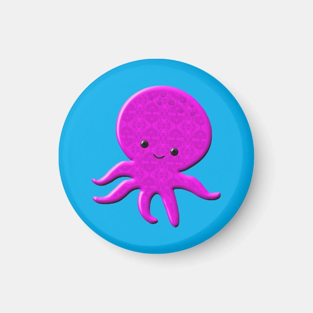 Cute Pink Octopus Magnet (Front)