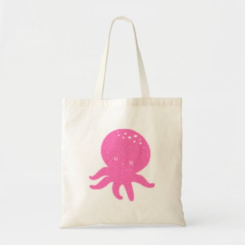Cute Pink Octopus Old Print Tote Bag