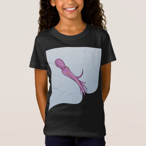 Cute pink octopus squirting ink T_Shirt
