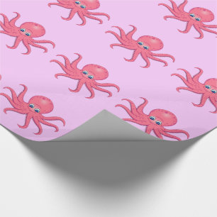 Cute Pink Octopus Wrapping Paper