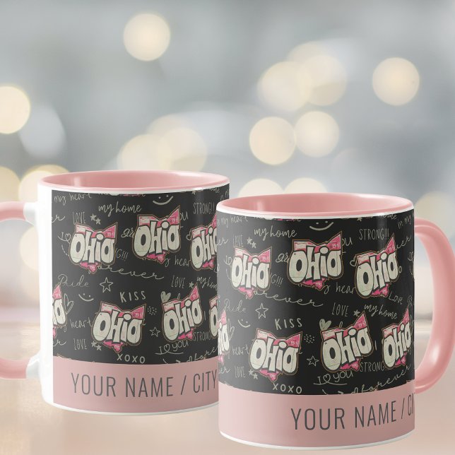 Cute pink Ohio love pattern Mug (Creator Uploaded)