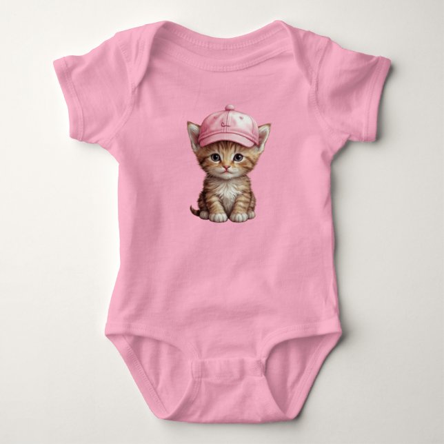 Cute Pink One Piece Outfit For A Baby Girl Bodysuit (Front)
