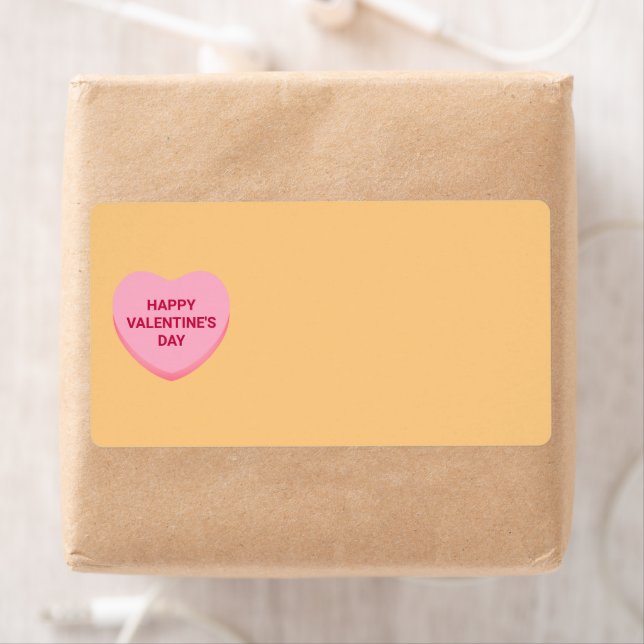 Cute pink orange heart blank Valentine's Day Label (Insitu)