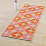 Cute Pink Orange Mid Century Mod Geometric Pattern Yoga Mat