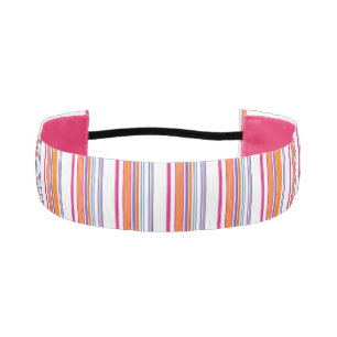 Cute pink orange stripes athletic headband