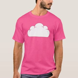 Cute Pink Outline Cloud – Minimal Kawaii Aesthetic T-Shirt