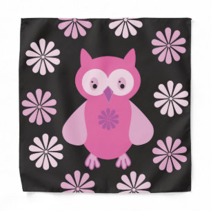 Cute pink owl bandana