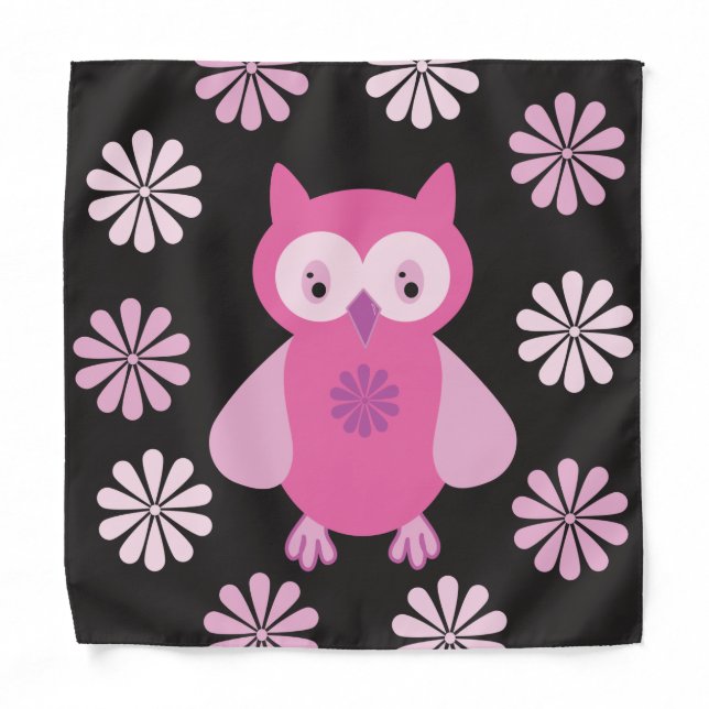 Cute pink owl bandana (Front)