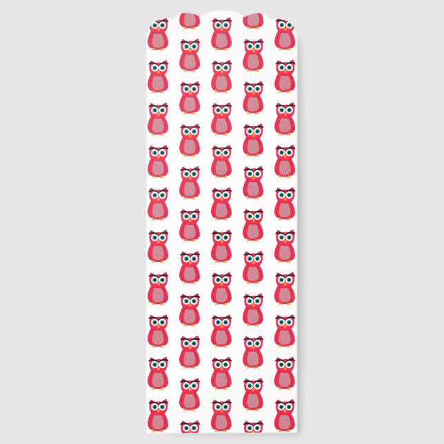 Cute Pink Owl Bookmarks (Front)