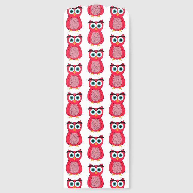 Cute Pink Owl Bookmarks (Front)