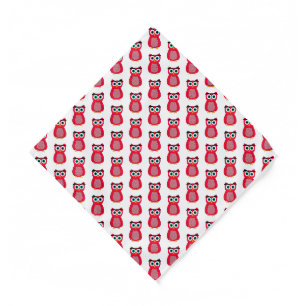 Cute Pink Owl Illustration Bandana