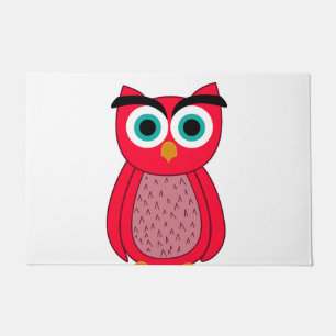Cute Pink Owl Illustration Doormat