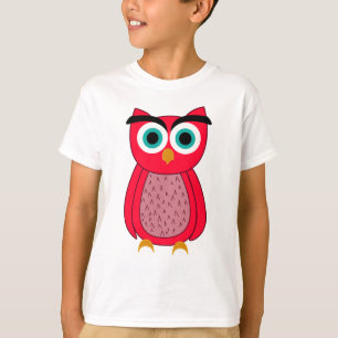Cute Pink Owl Illustration T-Shirt