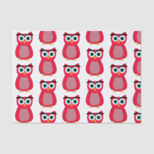 Cute Pink Owl Illustration Tissue Paper