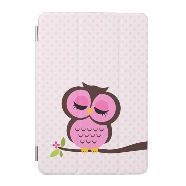 Cute Pink Owl iPad Mini Cover (Front)