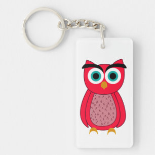 Cute Pink Owl Keychain