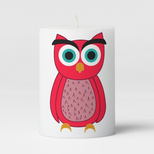 Cute Pink Owl Pillar Candle