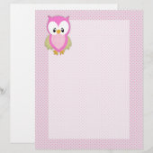 Cute pink owl polka dots pink pattern image print (Front/Back)