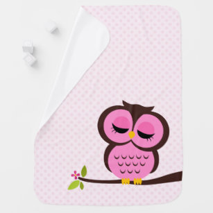 pink owl blanket